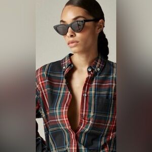 J. Crew Embellished women’s sold out  Multicolor Plaid Shirt size 2